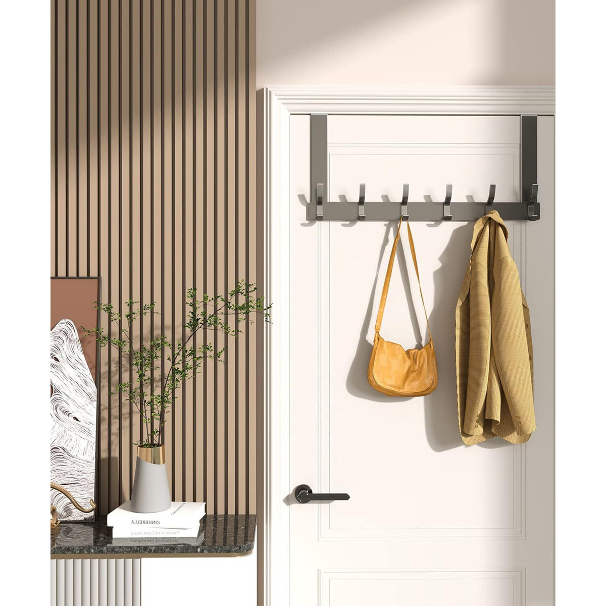 Over Door Hanger, Heavy-Duty and Space Saving Over Door Organizer Rack (12 Hooks) RS-BWTHAH1607-9